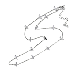 Платина Стойки латунь витые цепи ожерелья для женщин, долговечный, без свинца и без кадмия, платина, 15.63 дюйм (39.7 см).