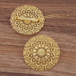 Золотой Заколка для волос с железным цветком, заявление держателя конского хвоста, аксессуары для волос для женщин, золотые, 50 мм