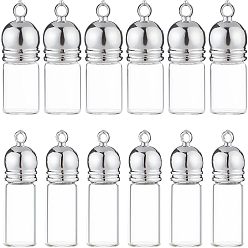 Прозрачный 100 шт. маленькие стеклянные мини-бутылки, банки с пробками, бутылка желаний, 100 шт. Винты с проушиной и 4 шт. Маленькие воронки, прозрачные, 8~37x4~37 мм, отверстие : 2~6.5 мм