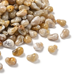 Сэнди Коричневый Акриловые шарики Gemstone имитация, самородки, два тона, песчаный коричневый, 14.5~15x11x9 мм, отверстие : 1.5 мм, Около 666 шт / 500 г