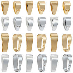 Золотой & Серебряный 80шт 4 стиль латунные защелки на дужках, без кадмия и без свинца, 925 покрытие из стерлингового серебра и настоящее 24 покрытие из золота k, 7~9.5x5~6x3~6.5 мм, 20 шт / стиль