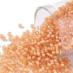 (391) Snowflake Lined Peach Luster Тохо 11/0 круглые бусины, японский бисер, (391) персиковый блеск на подкладке из снежинок, 11/0, 2.2 мм, отверстие : 0.8 мм, Около 1110 шт / 10 г