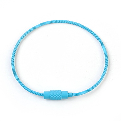 Темно-Голубой Стальная проволока изготовление браслетов, с медными застежками, глубокое синее небо, 6-1/8 дюйм (15.5 см) ~ 6-1/4 дюйм (16 см)