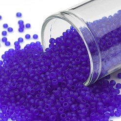 (8F) Transparent Frost Dark Sapphire Круглые бусины toho, японский бисер, (8 f) прозрачный морозный темный сапфир, 11/0, 2.2 мм, отверстие : 0.8 мм, о 1110шт / бутылка, 10 г / бутылка