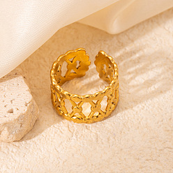 Золотой 201 ромбовидные манжетные кольца из нержавеющей стали, золотые, внутренний диаметр: 18 мм