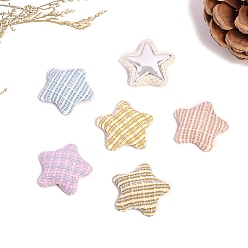 (52) Непрозрачная лаванда Кнопка прикрытия, тканевые кабошоны, звезда, разноцветные, 21 мм