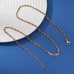 Золотой 304 ожерелья из нержавеющей стали сингапурские цепочки для женщин, золотые, 17.83 дюйм (45.3 см)