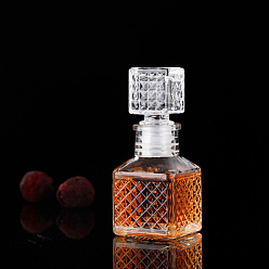 Алмаз Стеклянный графин для вина, графин для ликера с герметичной пробкой, для домашней вечеринки, прозрачные, алмаз, 4.5x10.4 см, емкость: 50 мл (1.69 жидких унций)