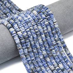 (306FM) Жонкиль матовый с лаймовой подкладкой Матовое натуральное синее пятно нитки из бисера яшмы, рондель, 6x2 мм, отверстие : 1 мм, около 150~160 шт / нитка, 14.57~14.96'' (37~38 см)