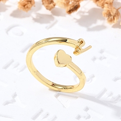 Letter H Латунные кольца-манжеты для женщин, буквы, Письмо ч, внутренний диаметр: 15.6 мм