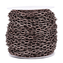 Красная Медь Алюминиевые текстурированные кабельные цепи, несварные, с катушкой, Красная медь, 9x5x1.3 мм, около 98.43 футов (30 м) / рулон