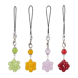 (52) Непрозрачная лаванда Подвеска из натурального и окрашенного малайзийского нефрита с цветком, нейлоновый шнур для ремешка мобильного телефона, украшения для сумок, разноцветные, 105 мм