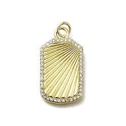 Настоящее золото 18K Латунные микро проложить кубического циркония подвески, прямоугольные, без кадмия и без свинца, стойки покрытие, долговечный, с целью перехода в кольце, реальный 18 k позолоченный, 25.5x14x2 мм, отверстие : 3.4 мм