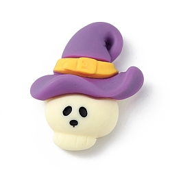 Skull Кабошоны из непрозрачной смолы на тему Хэллоуина, для изготовления ювелирных изделий, Рисунок черепа, 27x22.5x9.5 мм