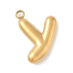 Letter Y 304 начальные подвески из нержавеющей стали, ионное покрытие (ip), реальный 18 k позолоченный, Письмо Y, 16~18x6~18x3 мм, отверстие : 1.8 мм