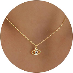Eye Латунные ожерелья с подвесками для женщин, золотые, глаз, 17.72 дюйм (45 см)