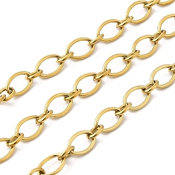 Золотой 304 цепи овальные из нержавеющей стали, несварные, с катушкой, ионное покрытие (ip), золотые, 8.5x5.5x1 мм