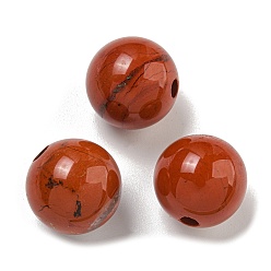 Красный Камень Натуральный красный бисер яшма, круглые, 18 мм, отверстие : 3~4 мм