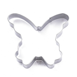 Stainless Steel Color Tarnish Resistant 304 Stainless Steel Cookie Cutters, Cookies Moulds, DIY Biscuit Baking Tool, Butterfly, Stainless Steel Color, 75.5x82.5x17mm, Inner Size: 73x80mm