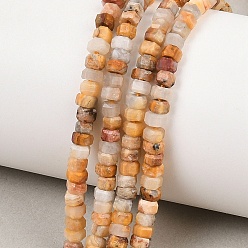 Сумасшедший Агат Природные сумасшедший агат бисер нитей, граненые, шестиугольник, 4x4x2~2.5 мм, отверстие : 0.9 мм, около 156 шт / нитка, 15.24'' (38.7 см)