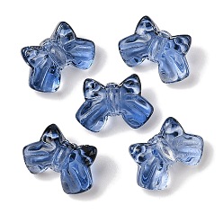 Синий Прозрачная аэрозольная краска стеклянные шарики, бантом, синие, 9.5x14x6.5 мм, отверстие : 1 мм