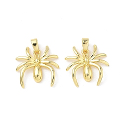 Настоящее золото 18K Латунные подвески, паук, реальный 18 k позолоченный, 17x18x3 мм, отверстие : 2.8x4.8 мм