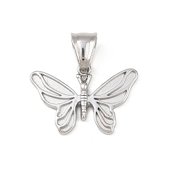 Нержавеющая Сталь Цвет 304 подвески из нержавеющей стали, очарование бабочки, цвет нержавеющей стали, 18x26.5x3 мм, отверстие : 5x8.5 мм