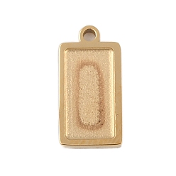 Настоящее золото 18K Ионное покрытие (ip) 304 подвески-кабошоны из нержавеющей стали, прямоугольные, полированный, реальный 18 k позолоченный, лоток : 10x5 мм, 13.5x7x1.5 мм, отверстие : 1.2 мм