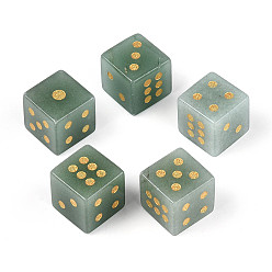 Зеленый Авантюрин Резные кубики из натурального зеленого авантюрина, для настольных игр, 15~16.5x15~16.5x15~16.5 мм