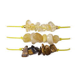 Смешанные камни 3шт 3 стили браслеты из бисера с драгоценными камнями, с латунной бисера, чип, внутренний диаметр: 2-7/8 дюйм (7.3 см), 1 шт / стиль