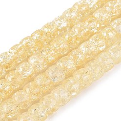 Светло-хаки Хрустящие прозрачные стеклянные бусины нити, баррель, светлый хаки, 8~8.5x5.5~6.5 мм, отверстие : 1.2~1.4 мм, около 61~64 шт / нитка, 14.96~15.75 дюйм (38~40 см)