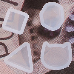 Белый Пищевые силиконовые формы для бусин с полусверленными отверстиями, формы для литья смолы, белые, 7~10x7~10x5~6 мм