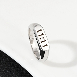 Нержавеющая Сталь Цвет 304 Кольца для пальцев из нержавеющей стали без отделки, с номером 11:11, цвет нержавеющей стали, 6 мм, внутренний диаметр: 17.2 мм