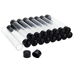 Clear Transparent PC Plastic Bead Storage Tubes, with Double Black Lids, Clear, 20.8x3cm, Inner Diameter: 2.9cm