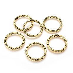 Antique Golden Tibetan Style Linking Rings, Ronedelle, Antique Golden, Lead Free & Cadmium Free & Nickel Free, 36.5x36.5x4mm
