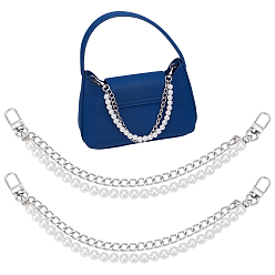 Платина Резиновые ремешки для мобильных телефонов из АБС-пластика с имитацией жемчуга, С результатами железа и сплавов, платина, 300 мм