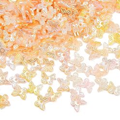 Персиковый Слойка Перламутровые бусины из пластика ABS с имитацией жемчуга, бабочка, два тона, розовые, 10x11x3 мм, отверстие : 1.6 мм, Около 3333 шт / 500 г
