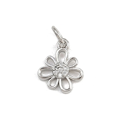 Прозрачный Латунные микро проложить кубического циркония подвески, с целью перехода в кольце, , стойки покрытие, долговечный, без свинца и без кадмия, платина, прозрачные, 12x10x2 мм, отверстие : 3 мм