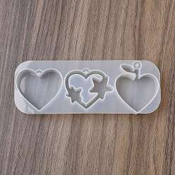 Белый Силиконовые формы для ключей в форме сердца своими руками, формы для литья смолы, для уф-смолы, изготовление изделий из эпоксидной смолы, белые, 51x138x16 мм