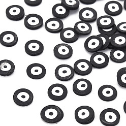 Black Handmade Polymer Clay Cabochons, Polymer Clay Slices for Resin Crafts & DIY Projects, Flat Round, Black, 5~6x0.5~1mm, about 50000pcs/1000g