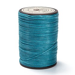 чирок Круглая вощеная нить из полиэстера, микро шнур макраме, витой шнур, для шитья кожи, зелено-синие, 0.55 мм, около 131.23 ярдов (120 м) / рулон