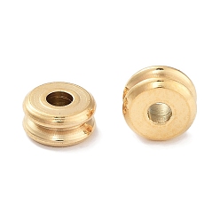 Золотой Ионное покрытие (ip) 304 шарики из нержавеющей стали, Рифленые бусины, колонка, золотые, 6x3 мм, отверстие : 1.8 мм