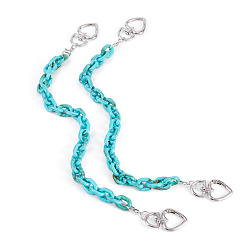 Светлый Морско-зеленый 2шт. акриловые цепочки-удлинители для сумок, с поворотными застежками сплава, сердце, платина, светло-зеленый, 410 мм