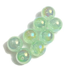 Светло-зеленый 10 шт. светящиеся непрозрачные акриловые бусины, светится в темноте, круглые, светло-зеленый, 12 мм