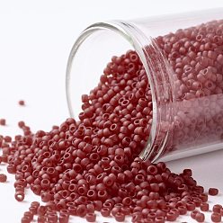 (5CF) Transparent Frost Ruby Toho runde Rocailles, japanische Rocailles, (5 vgl.) Transparenter Frost Rubin, 15/0, 1.5 mm, Bohrung: 0.7 mm, ca. 135000 Stk. / Pfund
