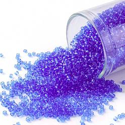 (942) Transparent Sapphire TOHO Round Seed Beads, Japanese Seed Beads, (942) Transparent Sapphire, 15/0, 1.5mm, Hole: 0.7mm, about 3000pcs/bottle, 10g/bottle