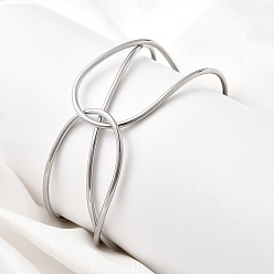 Нержавеющая Сталь Цвет 304 женские браслеты-манжеты из нержавеющей стали, цвет нержавеющей стали, внутренний диаметр: 2-1/2x2-1/8 дюйм (6.4x5.3 см)