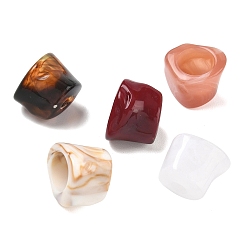 Mixed Color Nuggets Acrylic European Beads, Imitation Gemstone Large Hole Beads, Mixed Color, 16x20x18mm, Hole: 5mm