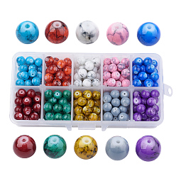 (52) Непрозрачная лаванда Волочильных стеклянные бусины, круглые, разноцветные, 8 мм, отверстие : 1.3~1.6 мм, около 30шт / отсек, 300 шт / коробка