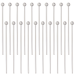 Серебро 25 пары 925 булавки с шарообразными головками из стерлингового серебра, серебряные, 25x0.5 мм